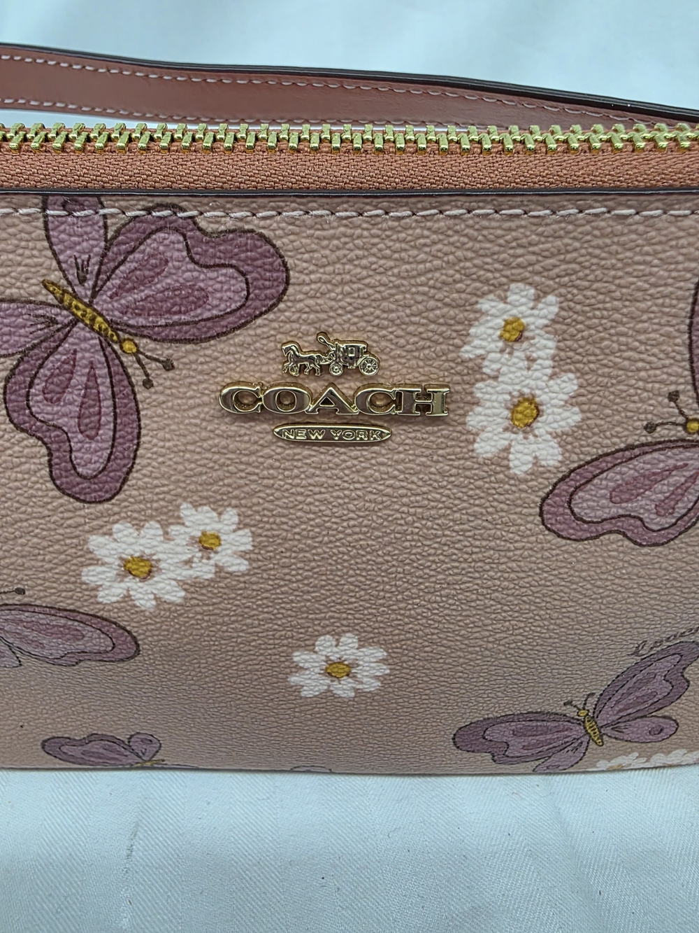 Coach Nolita 19 Pink Butterfly Daisy Mini Purse with Gold Hardware - Picture 2 of 10